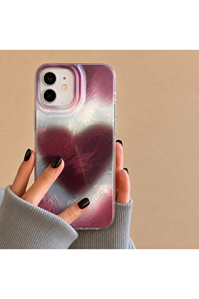 EDELFU iPhone 11 UYUMLU - Aura BORDO KALP (içten Baskılı), Desenli Koruyucu Y...