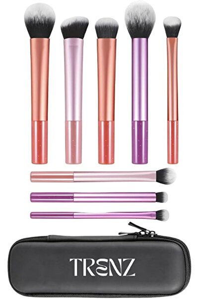 Trenza Professional Makeup Brush Set Eight Brushes Plus Case Set - S04