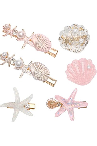 Yelajoy 6 Pieces Starfish & Seashell Hair Clip Set, Beach Boho Summer Hair Ac...