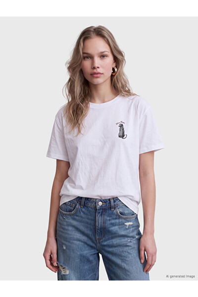 LC Waikiki Quality Parts Printed 100% Cotton Women's T-Shirt from Çelebi Store
