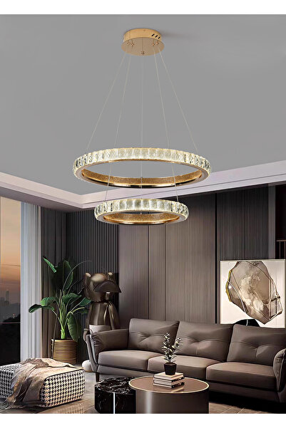 Apliqa LUCA 2 KATLI GOLD LEDLİ AVİZE