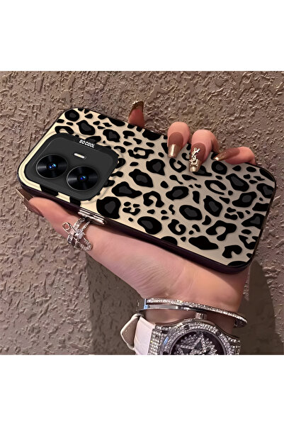 quırkshıeld Realme C55 Uyumlu siyah leopar desenli silikon kılıf, şık modern ...