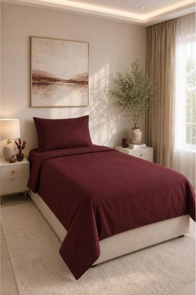 Çeyiz Diyarı Daily Cheap 2 Piece Single Duvet Cover Set 160X200 Claret Red