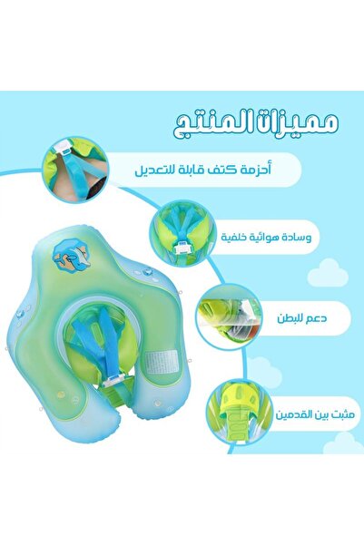 Swimbobo عوامة سباحة للأطفال مع مظلة شمسية، مقعد عائم للأطفال مع دعم آمن، تصم...