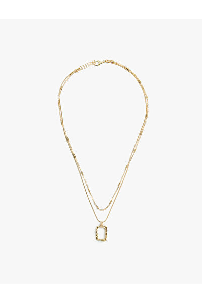 Koton Geometric Charm Detailed Double Row Necklace