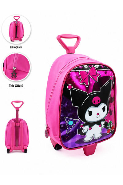 miço kids Kuromi Kindergarten Bag with Trolley - Children's Bag - Nursery Bag