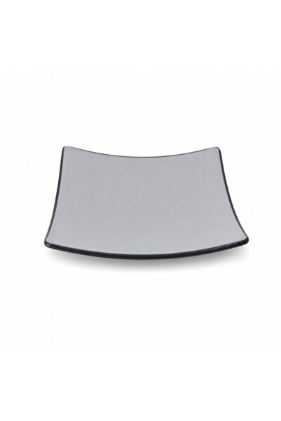 genric Black and Gunmetal Square Melamine Plate 19 *19 cm