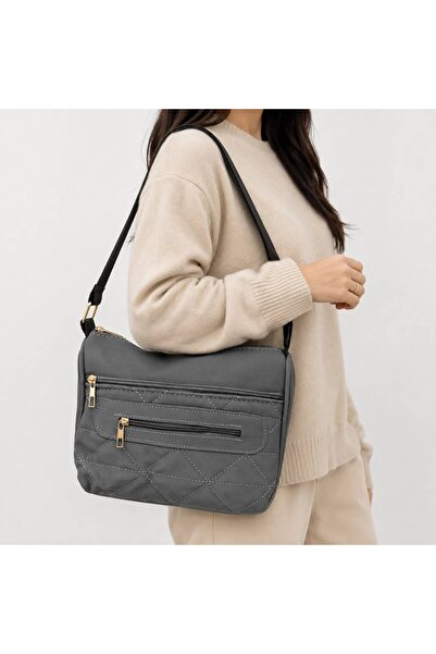 Feronnucci Women's Shoulder Bag Gray Multi-Pocket Zippered Daily Bag Stylish ...