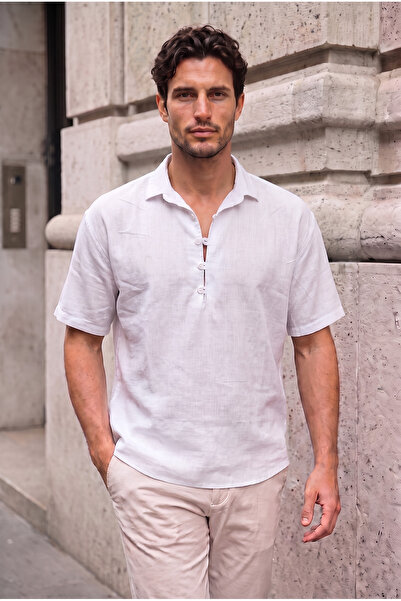 Valiberta Como 100% Cotton Brit Detailed Short Sleeve Polo Collar Men's Shirt...