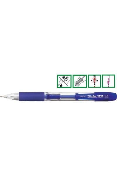 PENAC Mechanická tužka s gumovým úchopem, 0,5 mm, kovový hrot, Side 101 - mod...