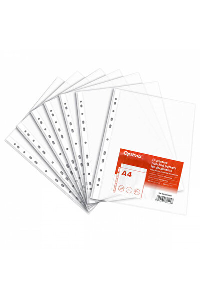 Optima Folie Protectie Pentru Documente A4, 50 Microni, 100 Folii/Set, Classi...