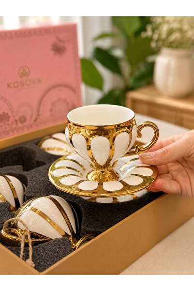 Onedekor 6 Kişilik Porselen Goldies Kahve Fincanı
