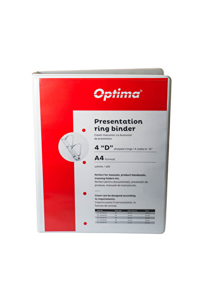 Optima A4 Mechanical Notebook, With Pocket, Pp Laminated, 4 Rings - D16 Mm, S...