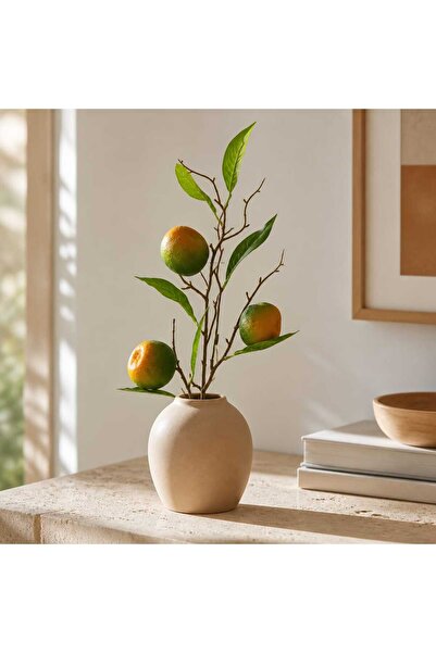 decotoys Artificial branches with leaves and tangerines 55cm 2/set