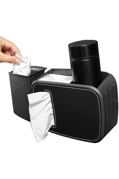 X SPRING Car Back Seat Box, Durable PU Leather and ABS Plastic Organizer, Rea...