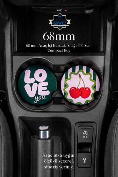 BYC TÜRKİYE 68 mm Araç İçi Bardak Altlığı 4’lü Set – Compact Boy