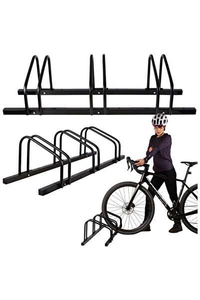 Mardil Suport pentru 3 biciclete, din oțel, cu două fețe, negru, depozitare g...