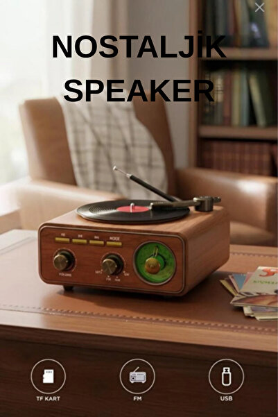 KALİTESENİNLE Nostaljik Bluetooth Speaker Pikap Tasarımlı FM AM SW Radyo MP3 ...