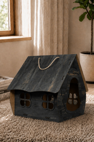 MRX Dekoratif Ahşap Küçük Irk Köpek Evi | Standart Model | İç Mekan Köpek Yuv...