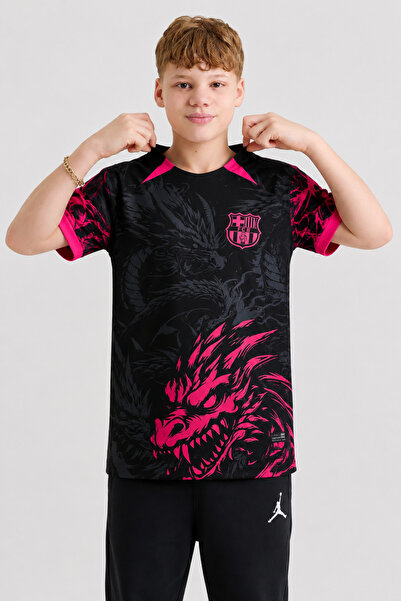 Generic Brand OEM Tricou fotbal copii Barca Catalan Spirit negru roz 116 128 ...