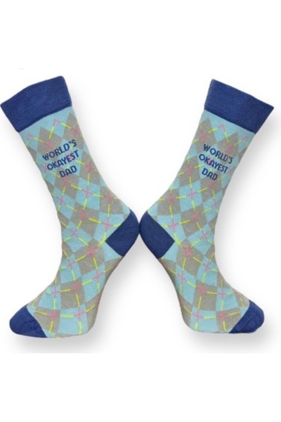 Bidigago World's Okayest Dad Written Socks Father's Day