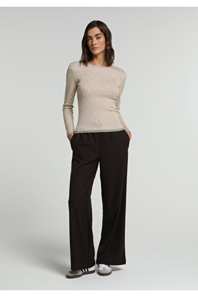 Colin's Regular Fit High Waist Wide Leg Women's Brown Trousers