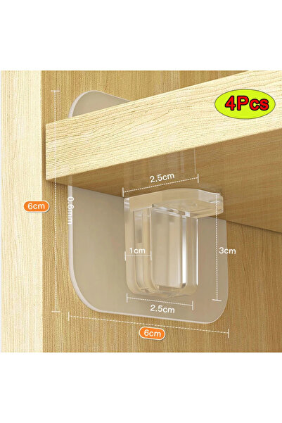 Choice1 Single-4pcs 2/4pcs Adhesive Shelf Support Pegs L-type Bracket Wall Su...