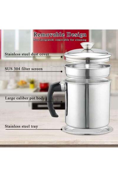 DubaiGallery Heavy Duty Stainless Steel Milk Boiler with Filter Plate, Comfor...