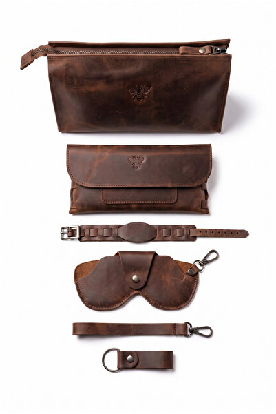 BeeBlack 100% Genuine Crazy Cowhide Leather Titan Model Set of 6 (Handbag, Wa...
