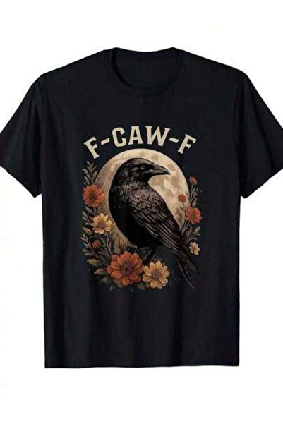 23ERVA 1pc Womens Crow Moon Floral TshirtCotton 180gsm.Printed Tee.Unisex Cre...