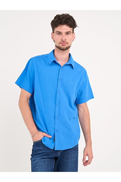 Lee Cooper - Camasa barbat cu maneca scurta regular de culoare uniforma