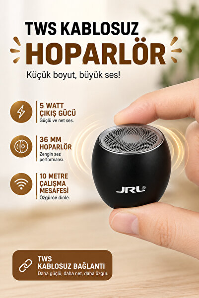 Coverzone TWS Kablosuz Mini Hoparlör 5W Bluetooth Taşınabilir Speaker Güçlü S...