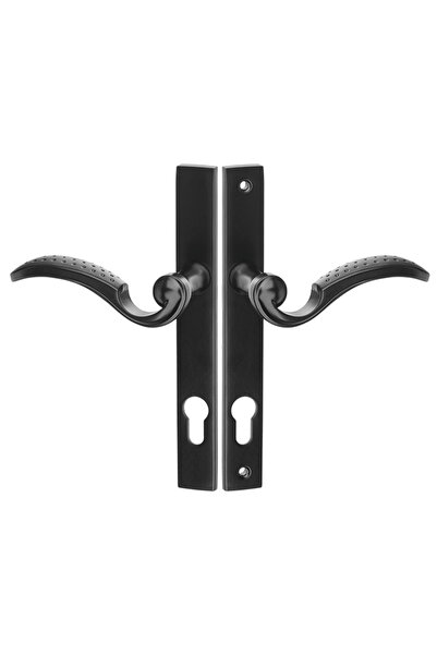Kuchinox Mâner exterior pentru porți, Baron, cu butuc, placă lungă 90mm, negr...