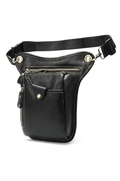 STARSTAR Men's genuine leather waist/shoulder/leg motorcycle bag.