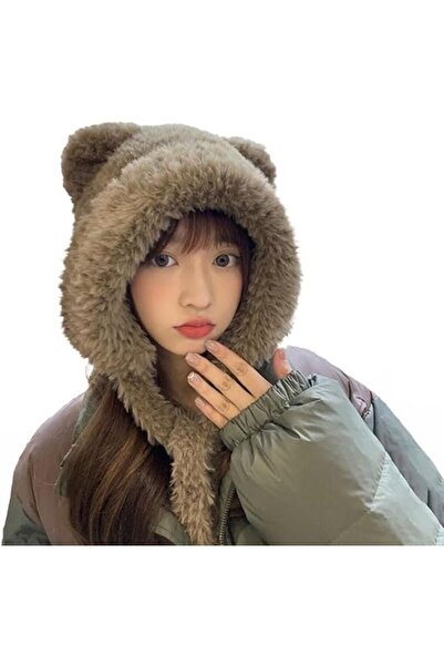STARSTAR Women's Winter Knit Hat - Warm Earmuffs with Cute Plush Bear Ears Fl...