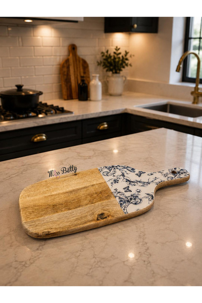 Miss Betty Blue Life Wooden Cutting and Serving Board