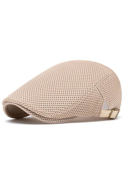 STARSTAR Openwork mesh beret orange breathable lightweight unisex adjustable.