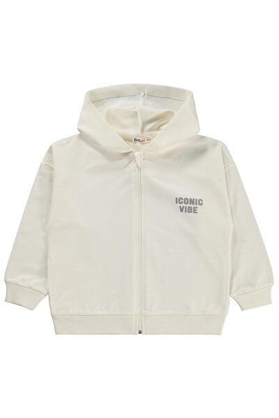 Civil Girls Basic Cardigan for Ages 6-9 - Ecru