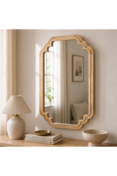 Homelves Celia Wall Mirror With Wooden Frame - Honey