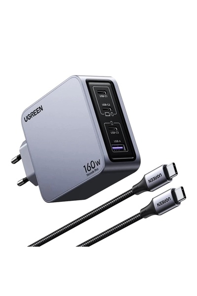 Ugreen Încărcător USB, Tip-C, GaN, 160W, 3A, Cablu inclus, 1.5m, Nexode Pro X...