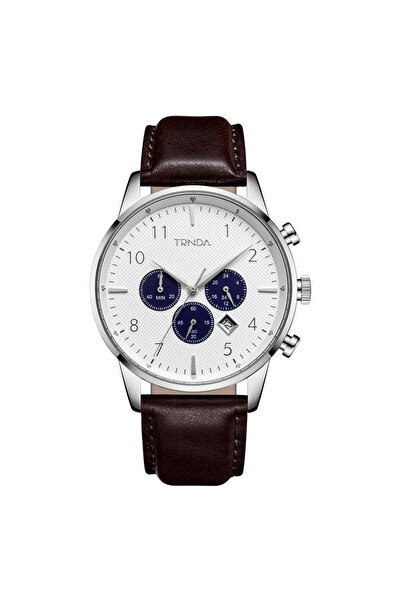 TRNDA Men's Stainless Steel Watch, Brown Leather | Trn-W43sl