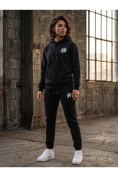 WOODROFFE Unisex 2H Printed Oversize Σετ Φόρμας με Κουκούλα Φαρδύ