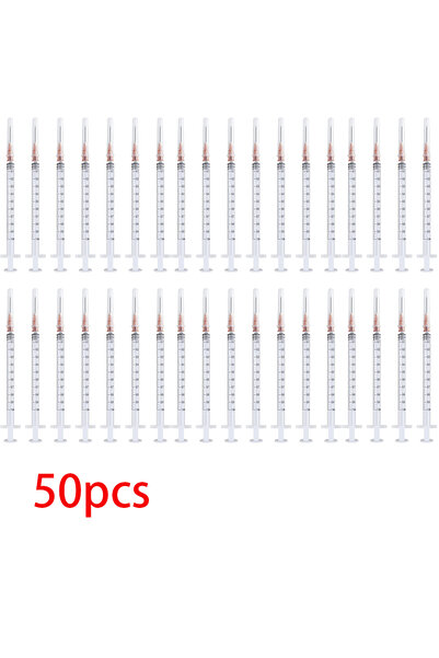 Choice1 50Pcs 1 ml White 50 Pieces of Syringes Suitable for Industrial Use, R...