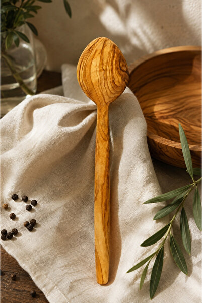 Generic Brand Olive Wood Spoon – Natural Wooden Kitchen Spoon – Handmade Serv...
