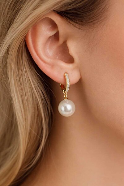 Feyz Tasarım Pearl Hoop Earrings
