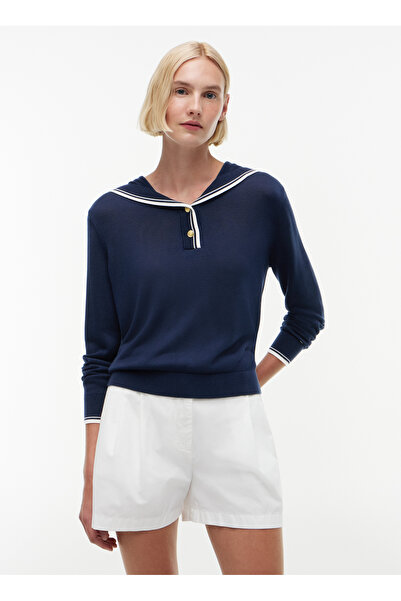Tommy Hilfiger Lacivert Kadın Triko Kazak WW0WW50092C1G