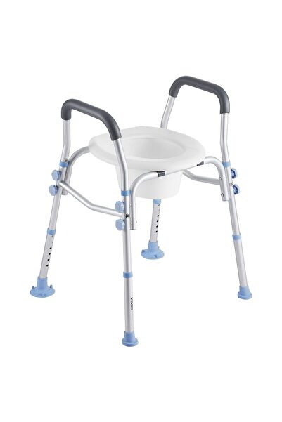 OEM Scaun toaleta inaltat cu cotiere, Alb, 6 setari de inaltime, max 136 kg