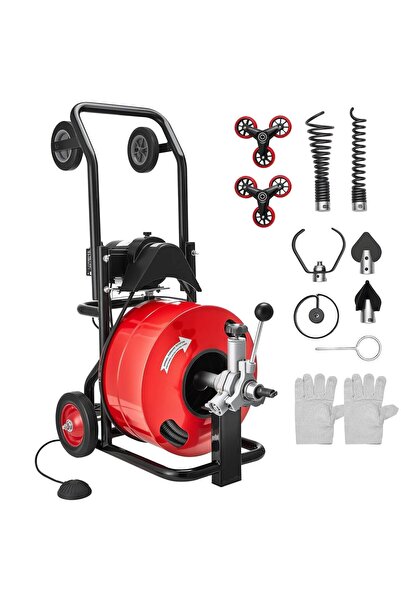 OMS Sarpe electric pentru desfundat tevi, Profesional, 6 x capete taiere, Lun...