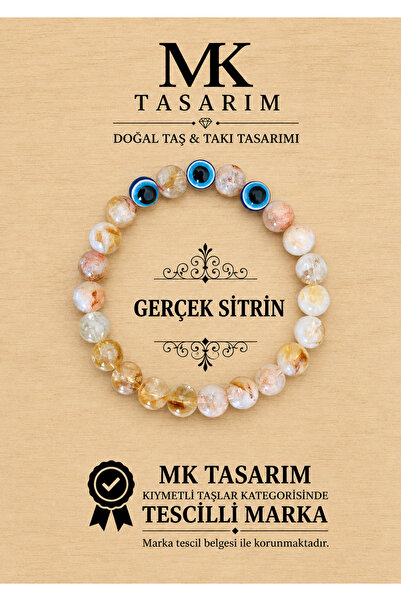 MK tasarım Genuine Citrine Stone Bracelet Mk.7000.856- Comfort-Peace-Energy- ...