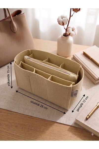 MARJİNAL W CLUB Alti Bolmeli Clutch Cantali Beige Color Measures 28X 15 X 12 (Length X Height X Width)